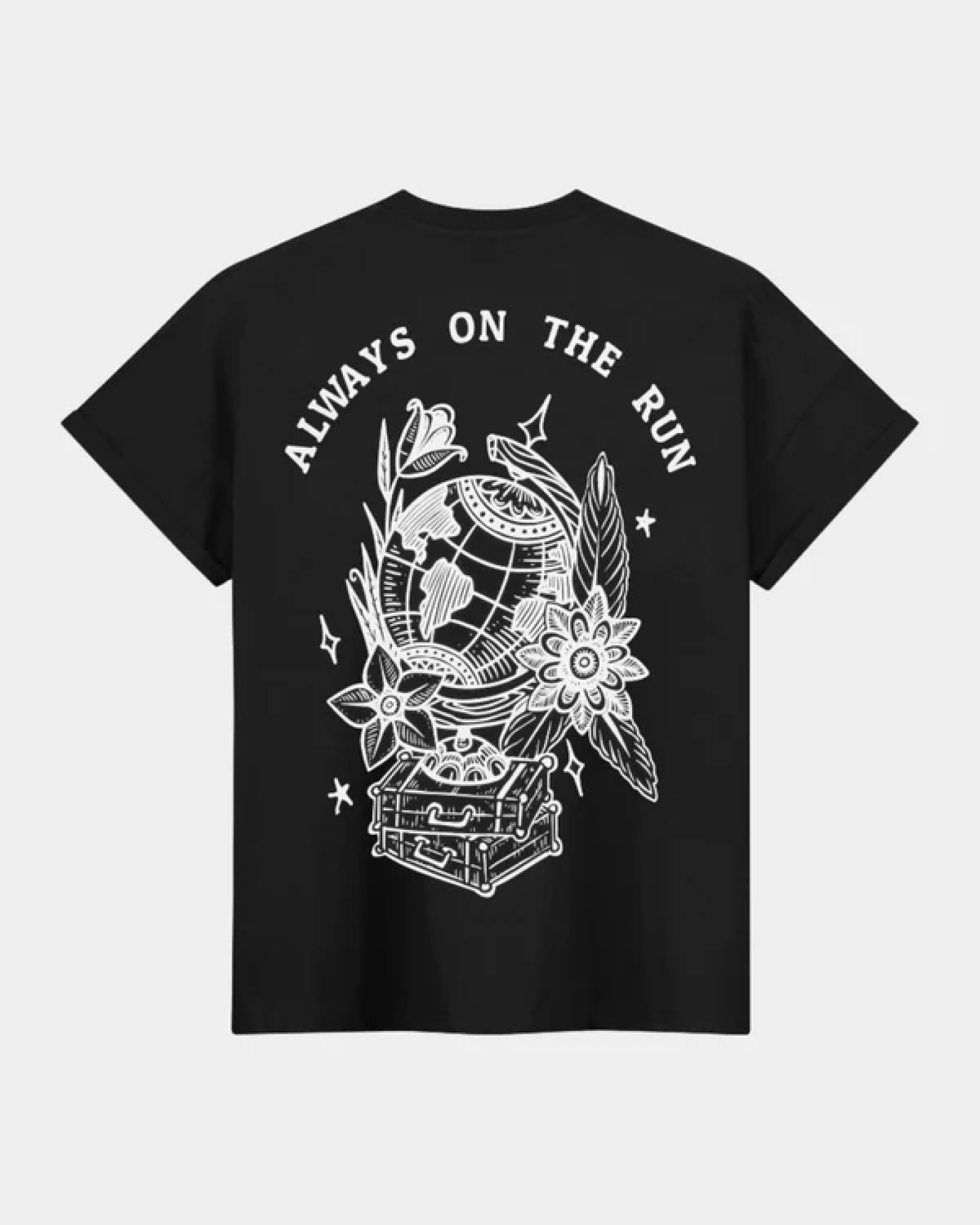 Always On The Run Oversized Tee Black