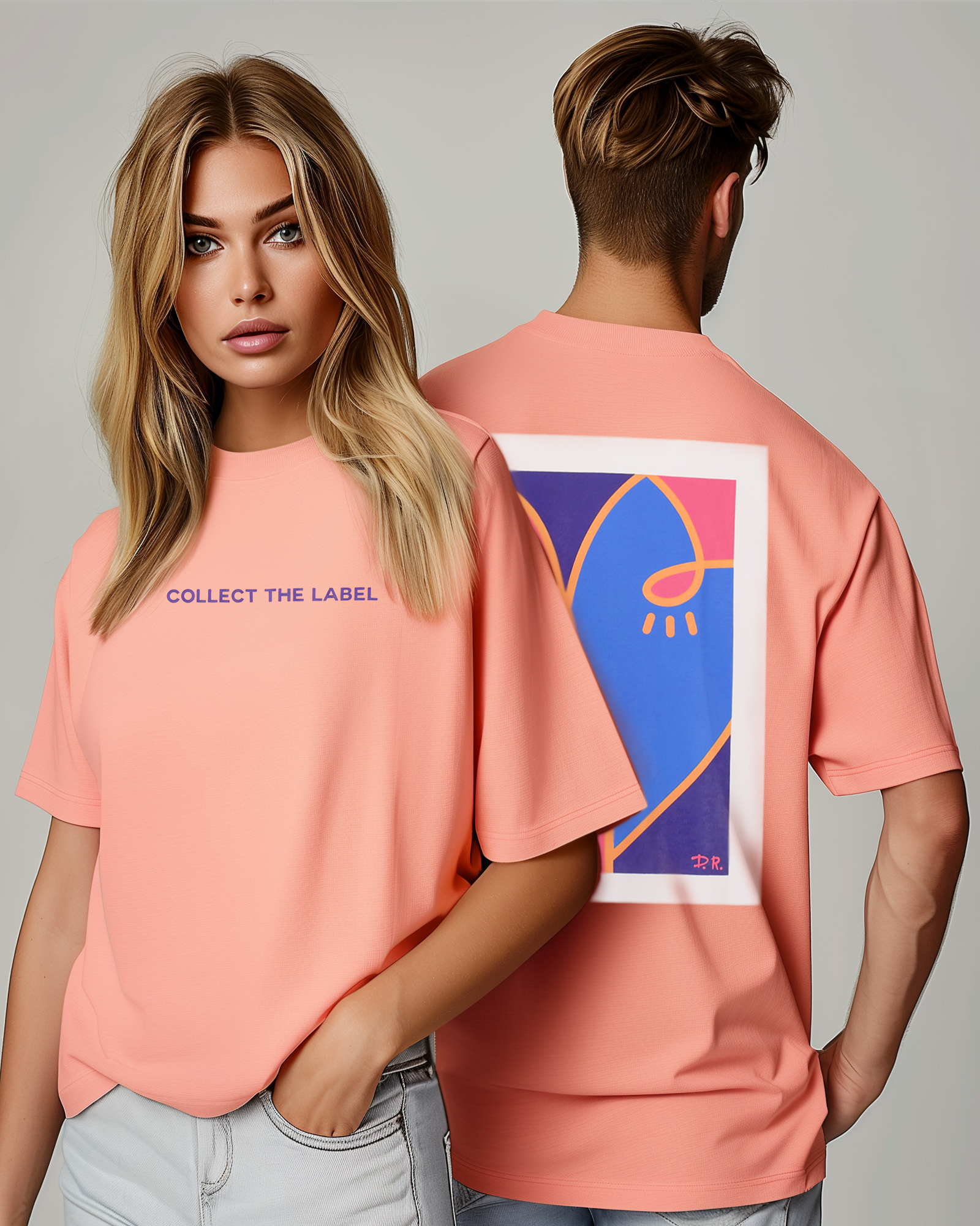 Intertwined Oversized Tee Peach